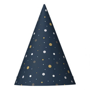 Midnight Golden Dots Party Hat