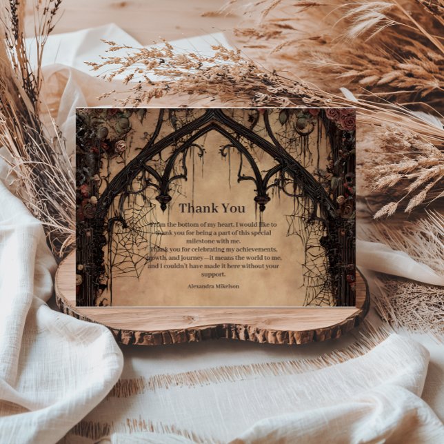 Midnight Gothic Cathedral Birthday Thank You Card (Creator Uploaded)