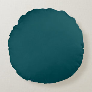 Midnight Green Solid Colour Round Cushion