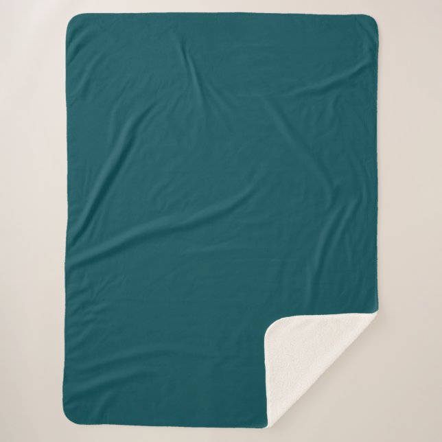 Midnight Green Solid Colour Sherpa Blanket (Front)
