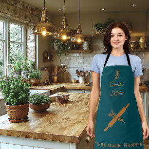 Midnight Green with Copper Rolling Pin and Herb Apron