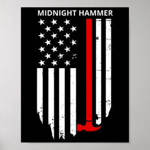 Midnight Hammer B-2 Stealth Jet Operation Usa Flag Poster