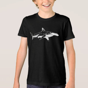 Midnight hammerhead Shark Silhouette Tri-Blend Shirt