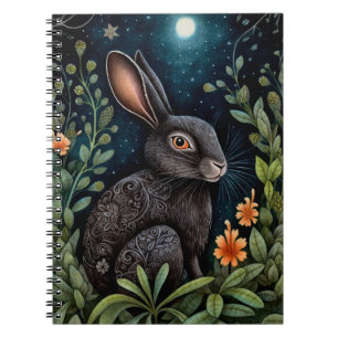 Midnight Hare Spiral Photo Notebook