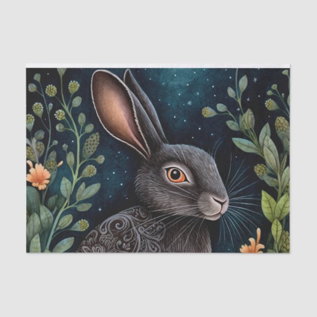 Midnight Hare   Tissue Paper (Front)