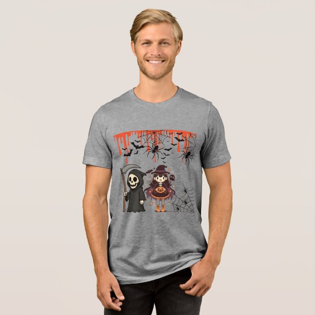 Midnight Haunt Society grey Tri-Blend Shirt (Front Full)