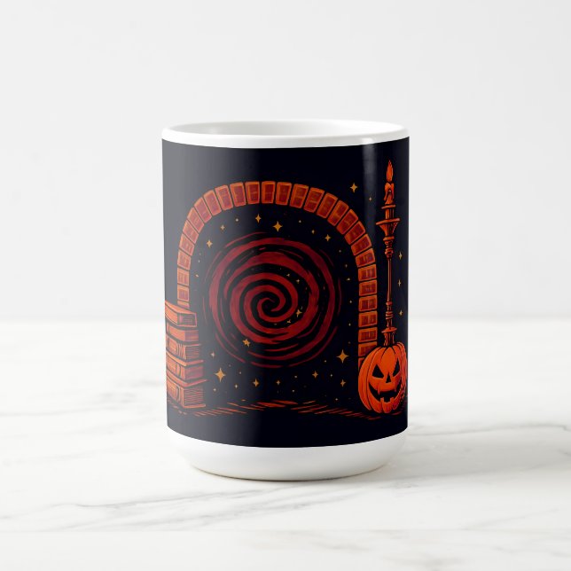 Midnight Hearth Mediaeval-Orange and black Coffee Mug (Center)