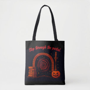 Midnight Hearth Mediaeval-Orange and black Tote Bag