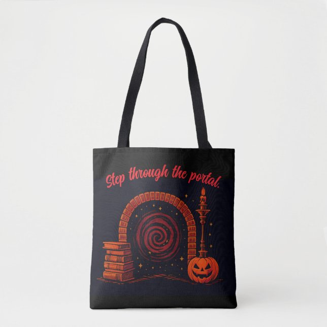 Midnight Hearth Mediaeval-Orange and black Tote Bag (Front)