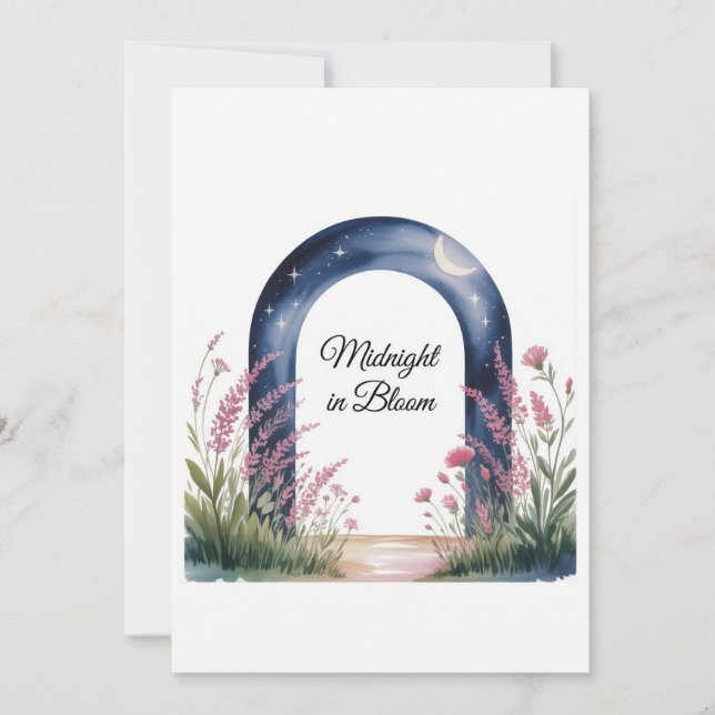 Midnight in Bloom – Elegant Floral Prom Invitation (Front)