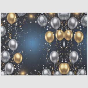 Midnight in Gold and Silver Tissue Paper