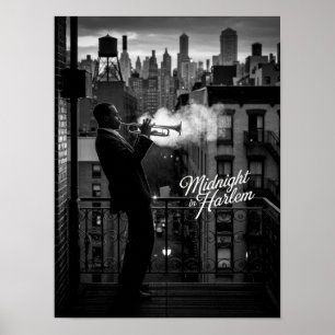 Midnight In Harlem Trumpeter Photo Poster