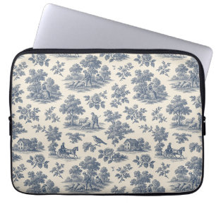 Midnight in the Meadow – Blue Toile Laptop Sleeve