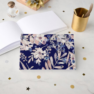 Midnight Indigo Eucalyptus & Blueberry Botanical Guest Book