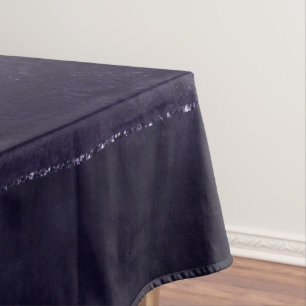 Midnight Indigo Romance   Satiny Grunge Damask Tablecloth