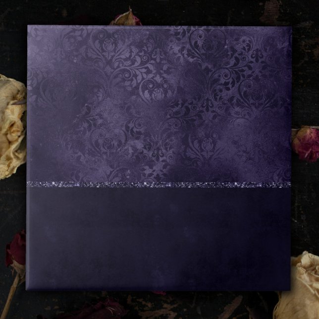 Midnight Indigo Romance | Satiny Grunge Damask Tile (Creator Uploaded)