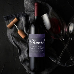 Midnight Indigo Romance   Satiny Grunge Favour Wine Label