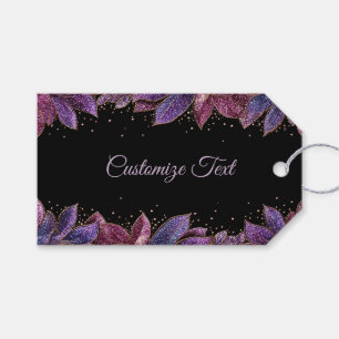 Midnight Jewel Leaf Elegance Purple Blue Foliage Gift Tags
