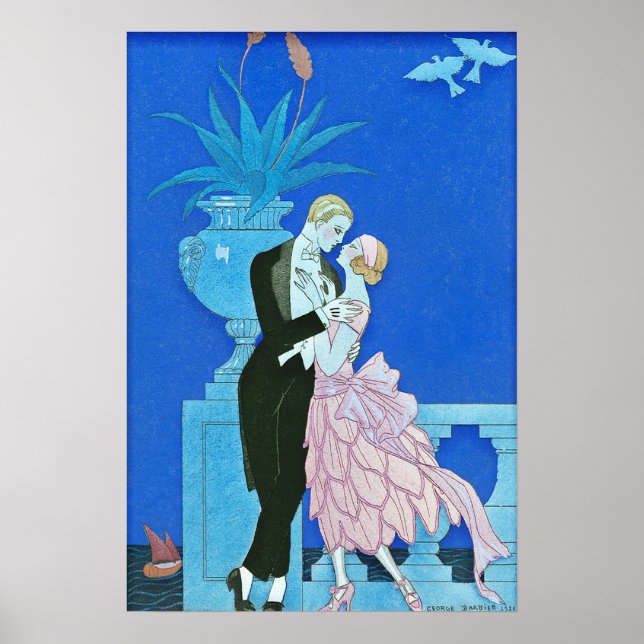 Midnight Kiss Art Deco Poster (Front)