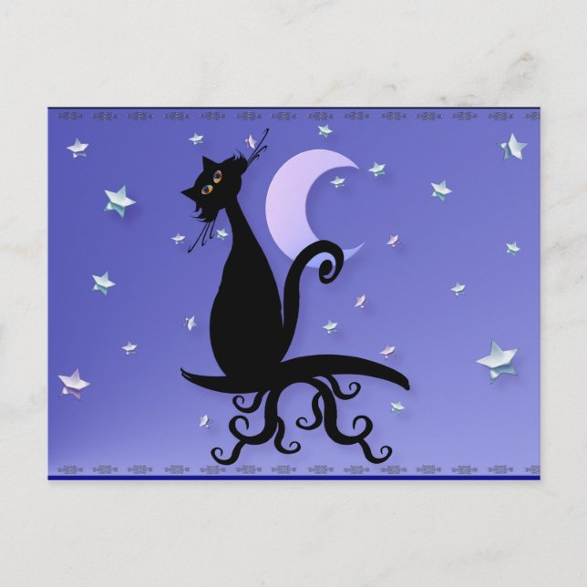 Midnight Kitty Postcard (Front)