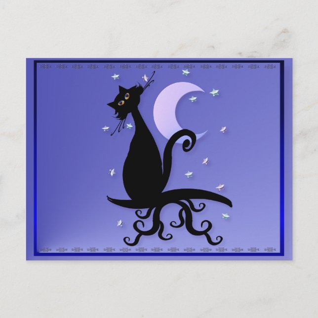 Midnight Kitty Postcard (Front)