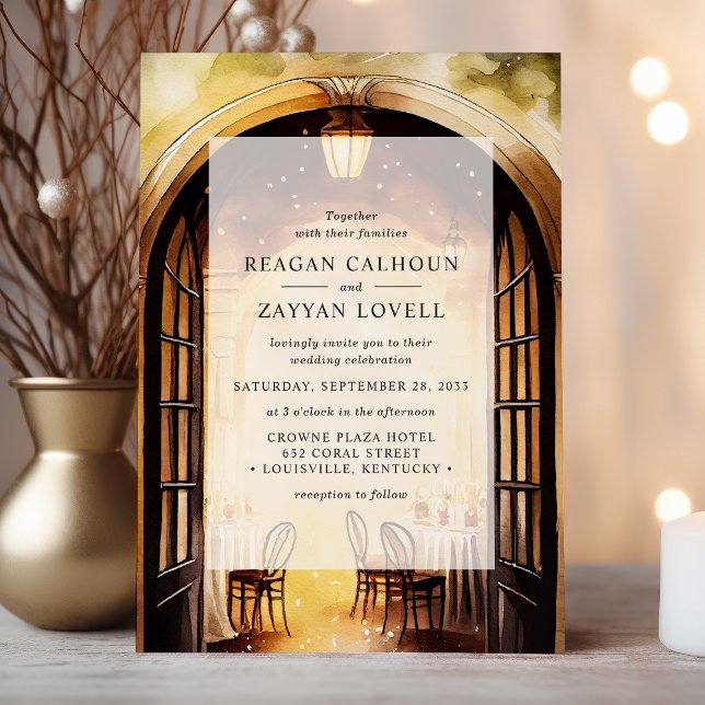 Midnight Lantern 1920s Speakeasy Wedding Invitation (Creator Uploaded)