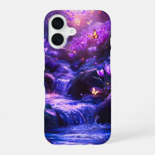 Midnight Lavender Cascade Blossoms iPhone 16 Case