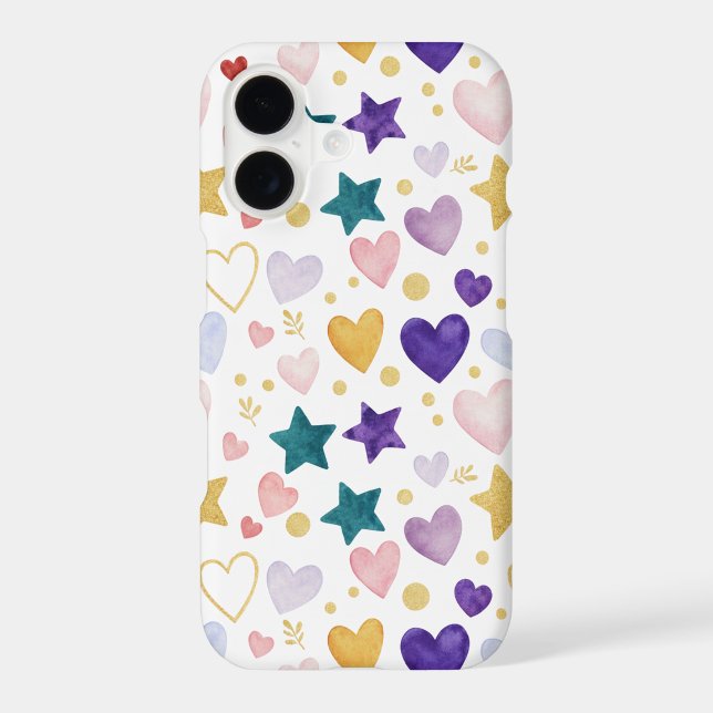 Midnight Lavender & Gold Celestial Heart Pattern (Back)