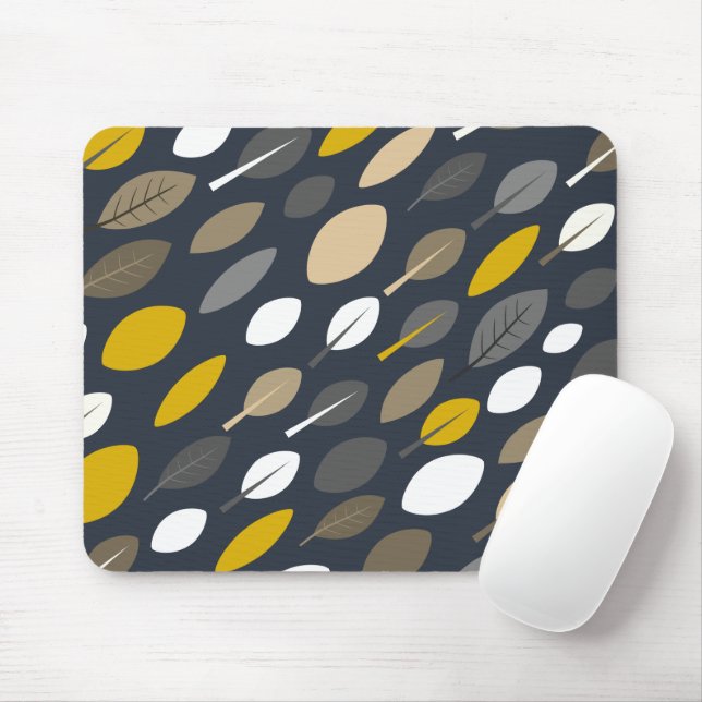 Midnight Leaves Mouse Pad (With Mouse)