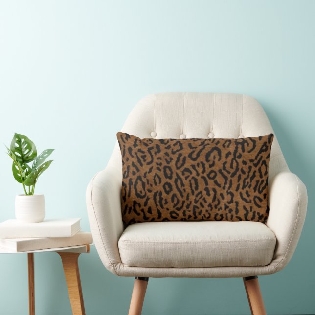 Midnight Leopard Lumbar Cushion (Chair)