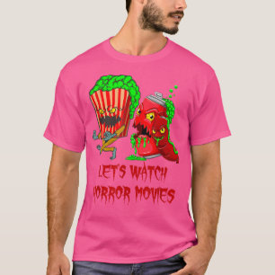 Midnight Let is Watch Horror Movies Halloween Popc T-Shirt