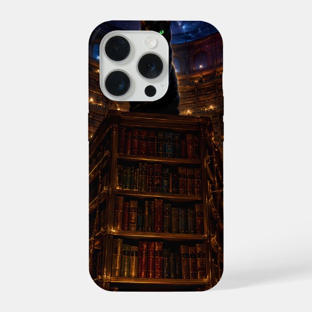 "Midnight Library Cat iPhone Case (Back)