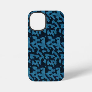 Midnight, light blue, muted blue, dark blue camo iPhone 12 mini case