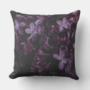 Midnight Lilac Reverie Throw Pillow