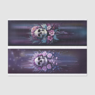 Midnight Macabre, Stunning Gothic Skull in Plum Tissue Paper