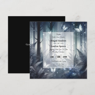 Midnight Magic and Moonlit Wings Wedding Invitatio Invitation