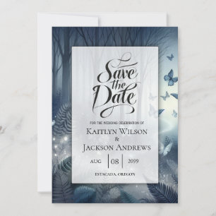 Midnight Magic and Moonlit Wings Wedding Save The Date