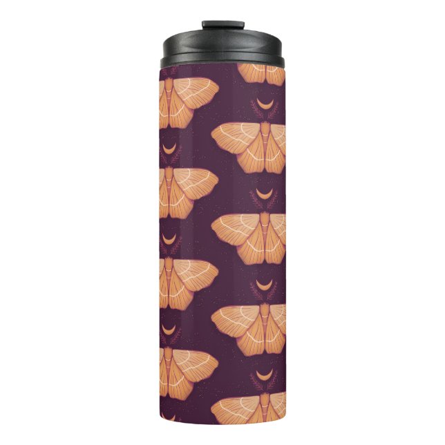 Midnight Magic: Witchy Night Moth Thermal Tumbler (Front)