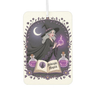 Midnight Magick Illustration of a Young Witch Car Air Freshener