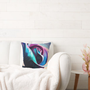 Midnight Majesty: The Dark Beauty of Black Roses Cushion