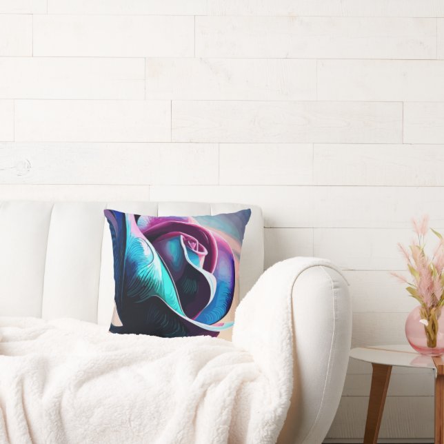 Midnight Majesty: The Dark Beauty of Black Roses Cushion (Couch)