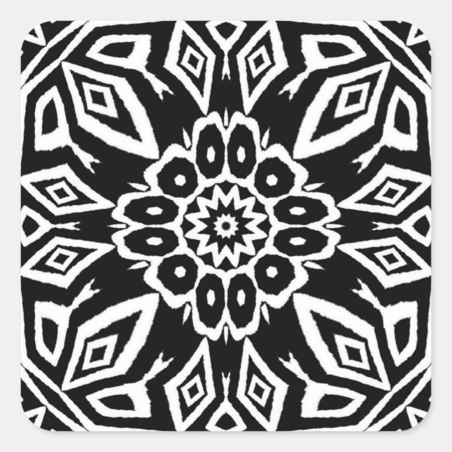 Midnight Mandala Square Sticker (Front)