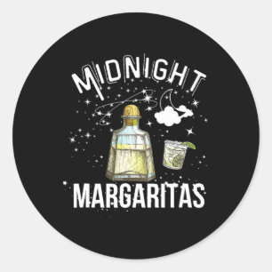 Midnight Margaritas Party For Halloween Witch Cute Classic Round Sticker