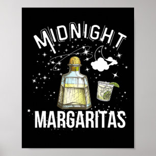 Midnight Margaritas Party For Halloween Witch Cute Poster