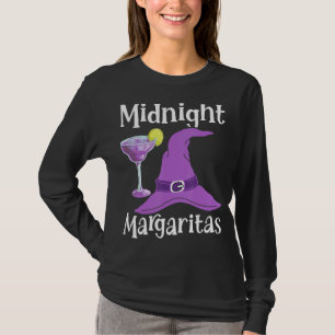 Midnight Margaritas Witch Drinking Halloween T-Shirt