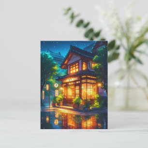 Midnight Matcha – Cozy Japanese Lofi Café Postcard