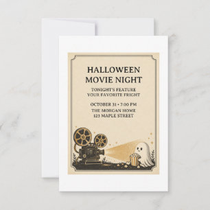 Midnight Matinee Halloween Movie Night Invitation