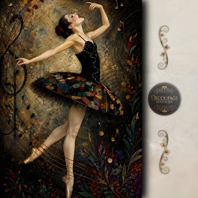 Midnight Melody Ballerina Decoupage Tissue Paper (Midnight Melody Ballerina Decoupage Tissue Paper)