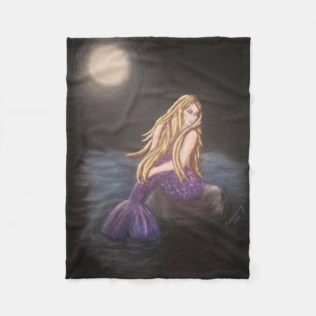 Midnight Mermaid Fleece Blanket (Front)
