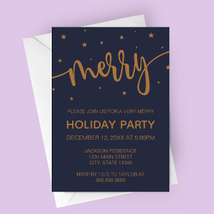 Midnight Merry Holiday Party Invitation